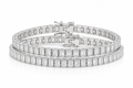 Radiant & Baguette sterling silver tennis bracelet stack - hero