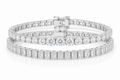 Radiant & Round Riviera sterling silver tennis bracelet stack - hero