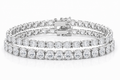 Oval & Pear sterling silver tennis bracelet stack - hero