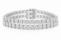 Oval & Elongated Cushion sterling silver tennis bracelet stack - hero