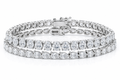 Pear & Oval sterling silver tennis bracelet stack - hero