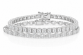 Marquise & Radiant sterling silver tennis bracelet stack - hero