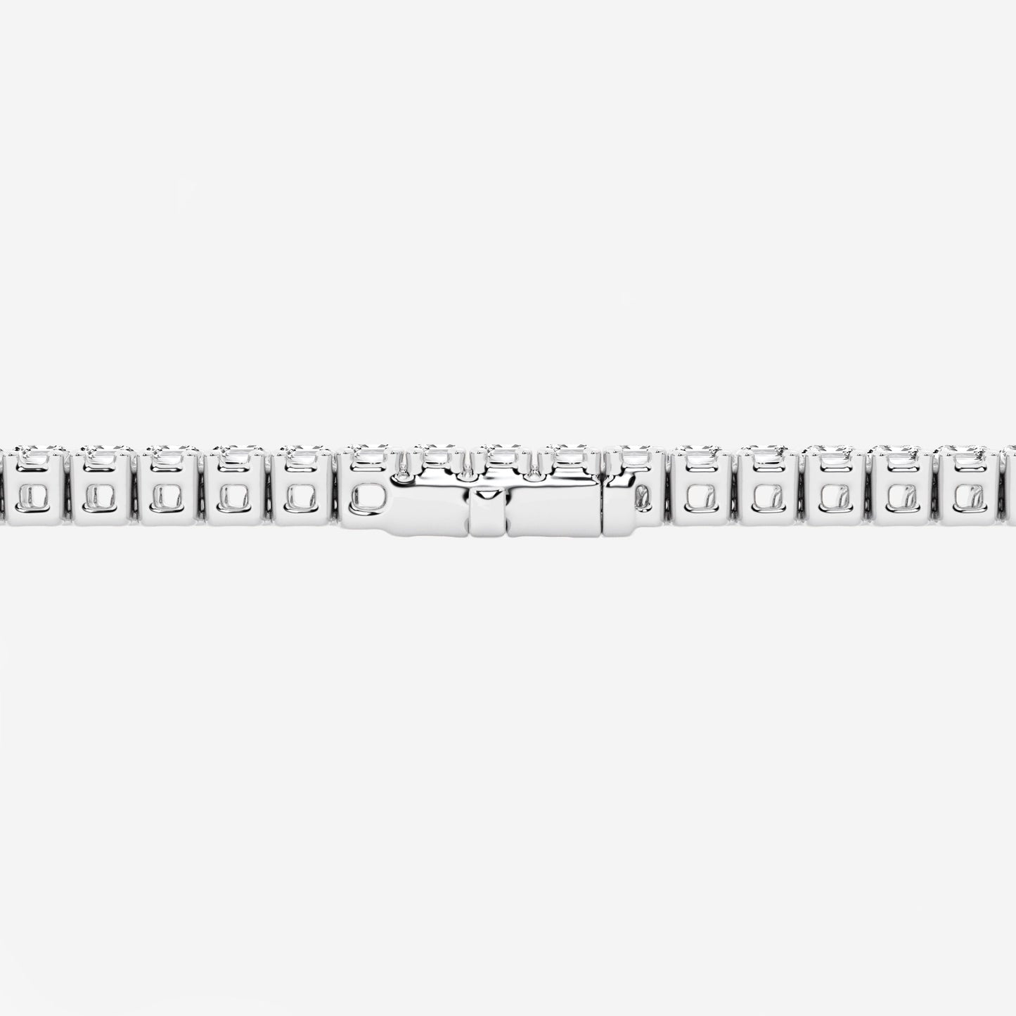 Elongated Cushion and Emerald Cut sterling silver tennis bracelet stack - affordable luxury stackable jewelry with moissanite, lab-grown and natural diamond options