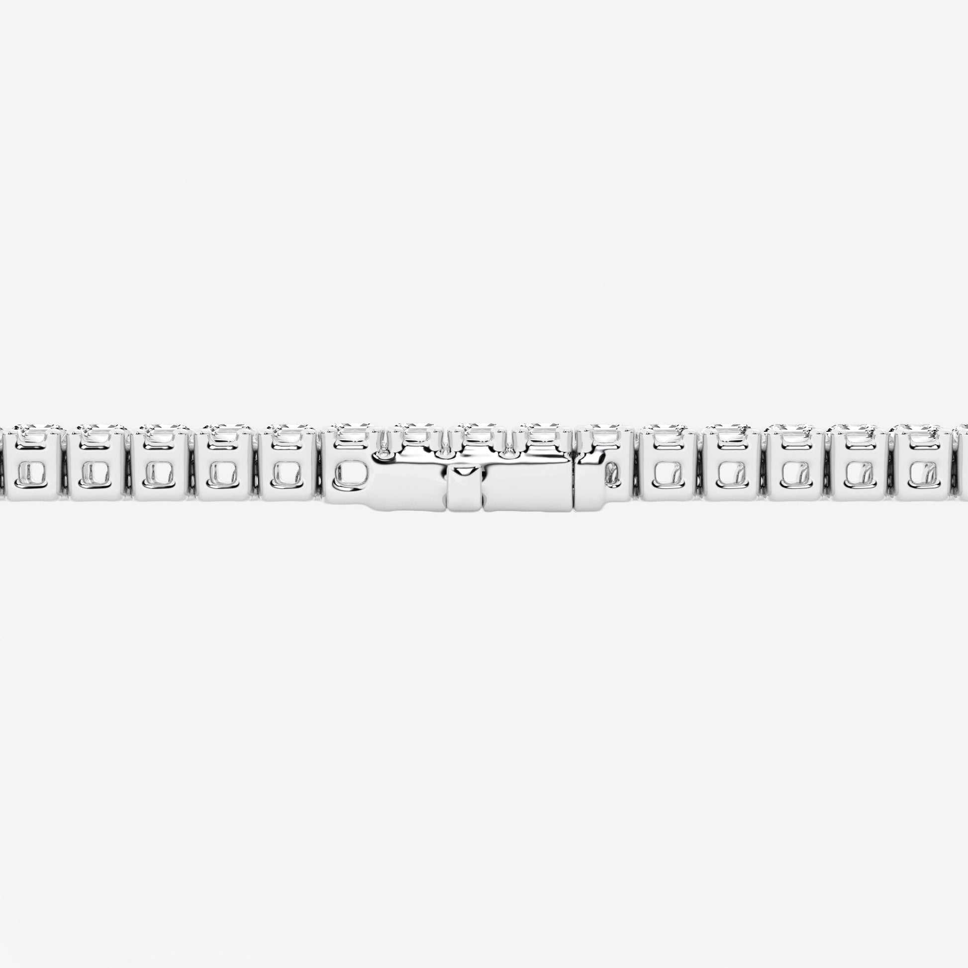 Elongated Cushion and Emerald Cut sterling silver tennis bracelet stack - affordable luxury stackable jewelry with moissanite, lab-grown and natural diamond options