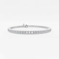 5 ctw round brilliant tennis bracelet in rhodium-plated sterling silver - moissanite, lab-grown or natural diamond