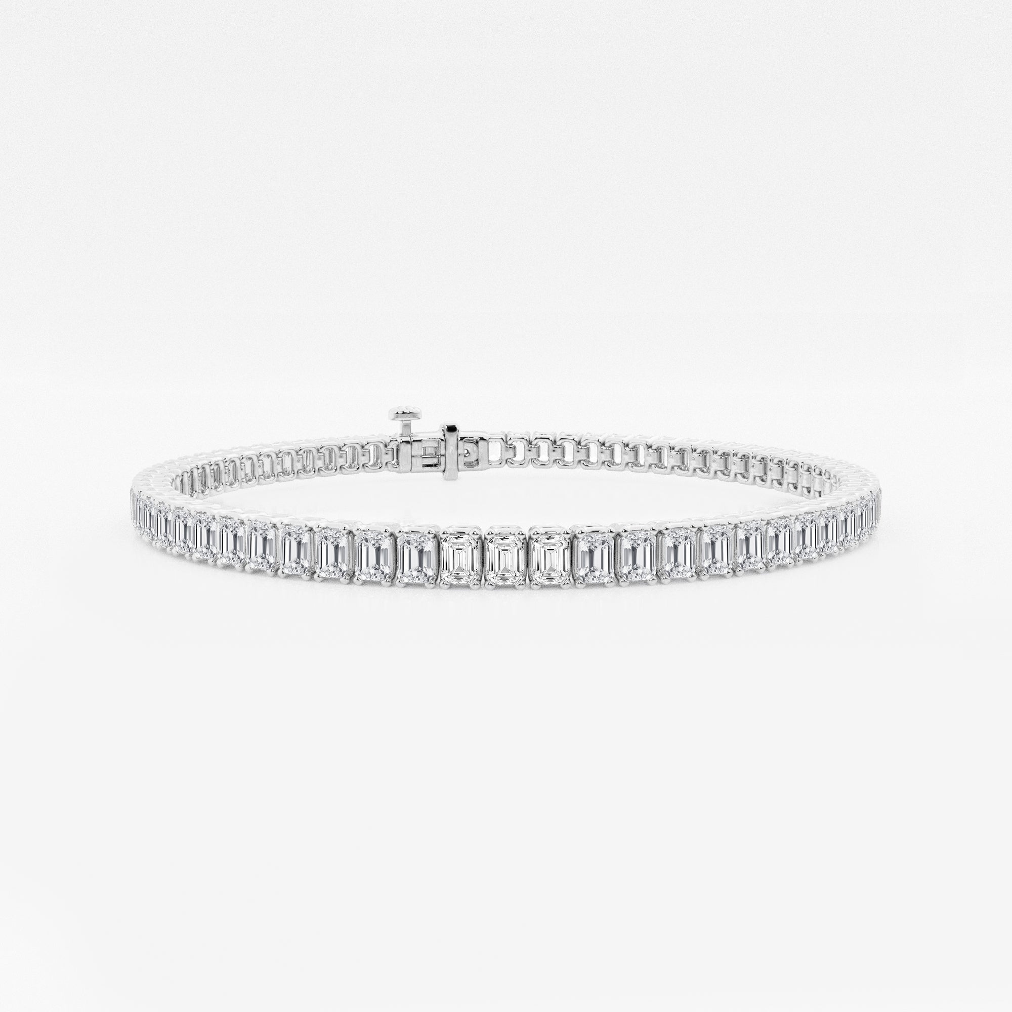5 ctw round brilliant tennis bracelet in rhodium-plated sterling silver - moissanite, lab-grown or natural diamond
