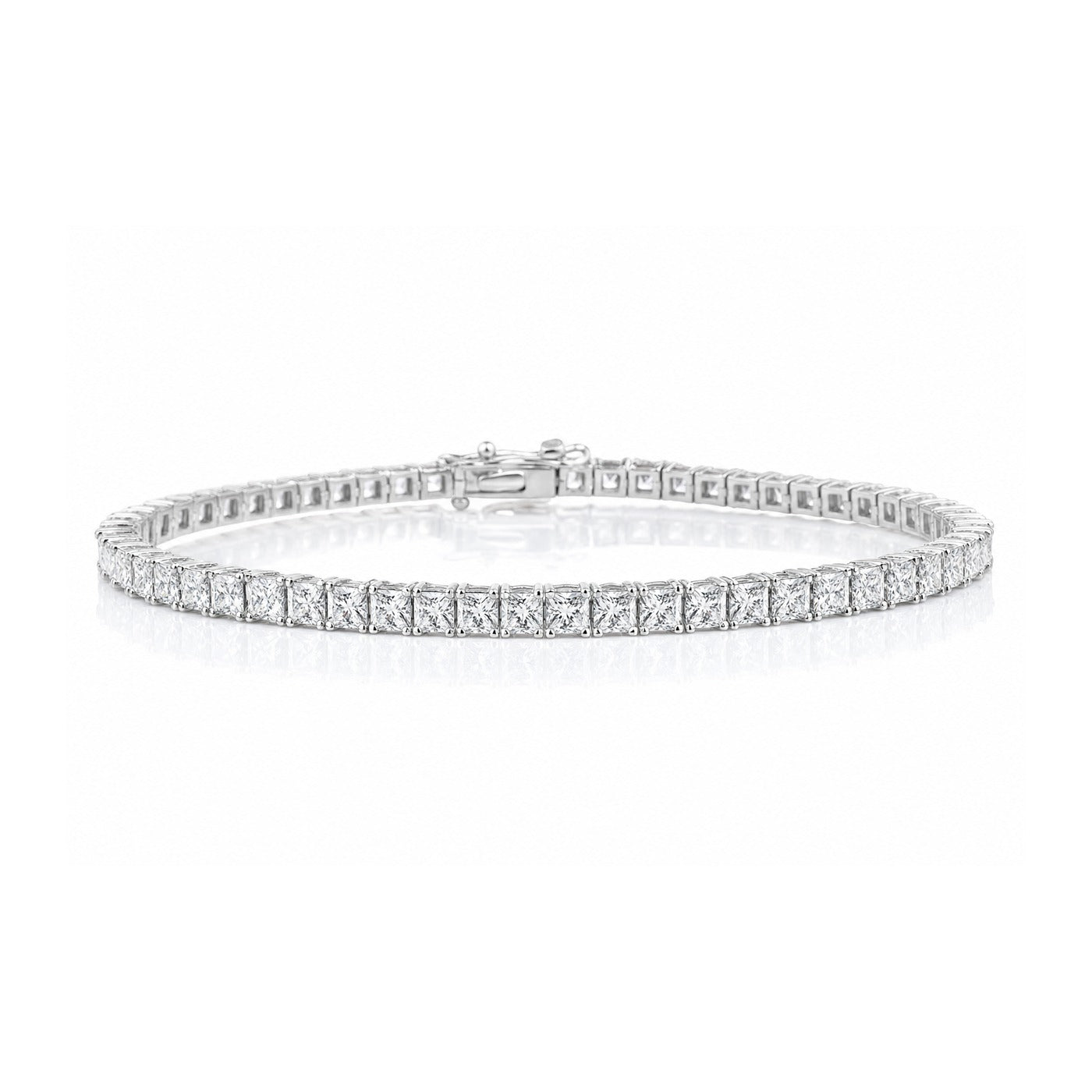 Princess Cut Sterling Silver Tennis Bracelet